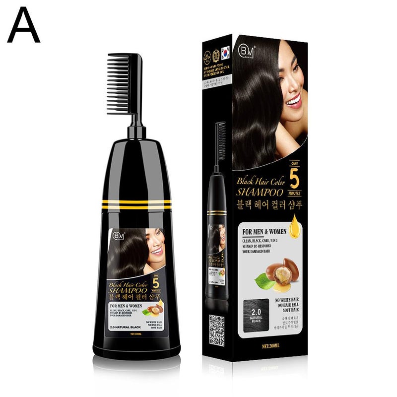 Plant-based hair dye, gentle and non-irritating, long-lasting, covers gray hair, 200ml
